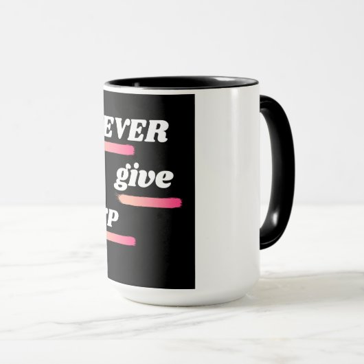 Geef nooit de Mok van Inspirerend koffie op (Voorkant rechts)