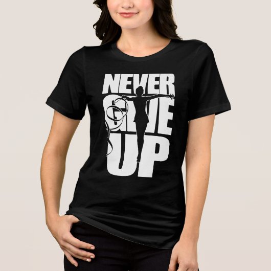 Geef nooit de ritmische gymnastiek op Tri-Blend shirt (Voorkant)