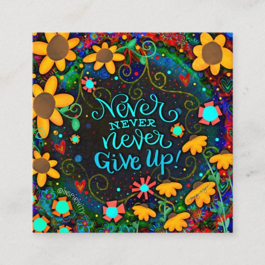 Geef nooit de vriendelijkheidskaarten van de Inspi Vierkante Visitekaartje (Voorkant)