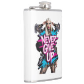 Geef nooit een graffiti quote op heupfles (Rechts)