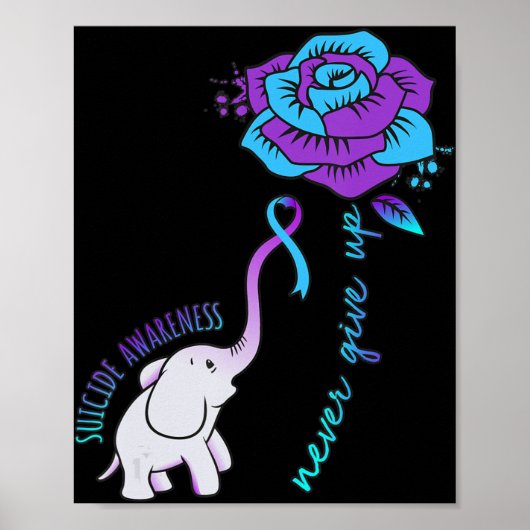 Geef nooit een Happy Suicide Awareness Support Gra Poster (Voorkant)