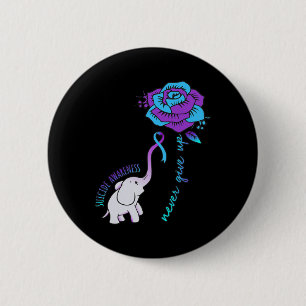 Geef nooit een Happy Suicide Awareness Support Gra Ronde Button 5,7 Cm