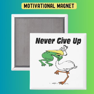 Geef nooit Funny Pelican Frog op Magneet