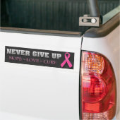 Geef nooit het bewustzijn van Hope Breast Cancer o Bumpersticker (Op Truck)