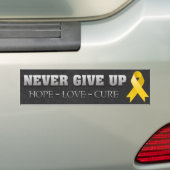 Geef nooit het bewustzijn van Hope Childhood Cance Bumpersticker (Op auto)