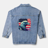 Geef nooit het gevecht op Eagle American Flag art Denim Jacket (Achterkant)