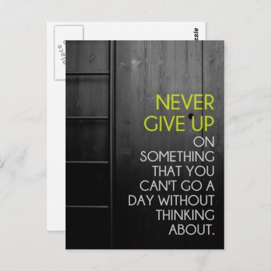 Geef nooit het Inspirerend Briefkaart op (Voorkant / Achterkant)