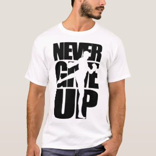 Geef nooit het kickboksen op t-shirt