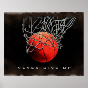 Geef nooit het Poster Sluiten Basketball