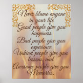 Geef nooit iemand de schuld in het leven van houte poster (Voorkant)