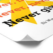 GEEF NOOIT IN Churchill Quote SUICIDE PREVENTIE Poster (Hoek)