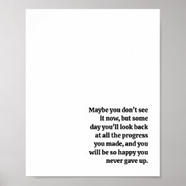 Geef nooit Inspirerend Citaat op Poster