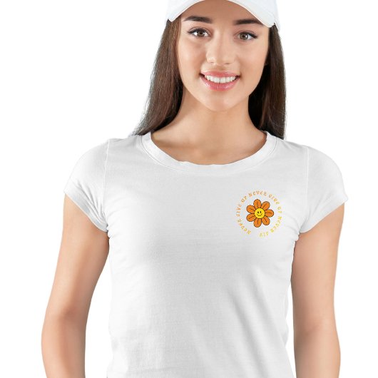 Geef nooit Inspirerend op T-shirt