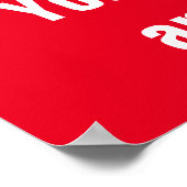 Geef nooit Inspirerend rood wit op Poster (Hoek)