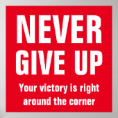 Geef nooit Inspirerend rood wit op Poster (Voorkant)