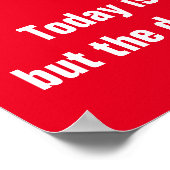 Geef nooit Inspirerend rood wit op Poster (Hoek)