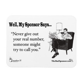 Geef nooit je echte nummer... magneet