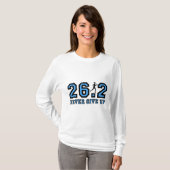 Geef nooit marathon op t-shirt (Voorkant volledig)