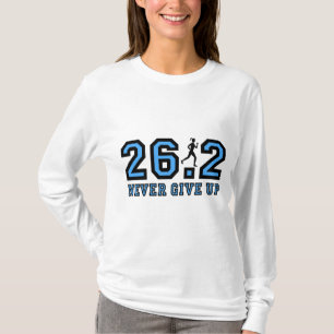 Geef nooit marathon op t-shirt