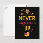 Geef nooit Motivatie Citaat op Briefkaart (Voorkant / Achterkant)