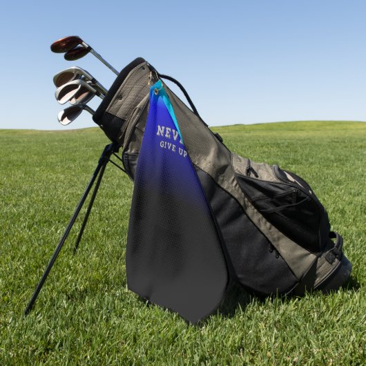 Geef nooit Motivatie op en geef nooit op Golfhanddoek (Groen)