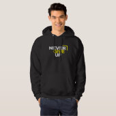 Geef nooit motivatie op hoodie (Voorkant volledig)