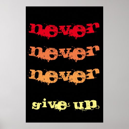 Geef nooit Motivatie op Poster (Voorkant)