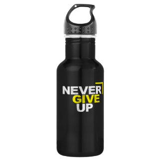 Geef nooit motivatie op waterfles