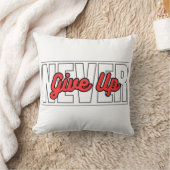 Geef nooit Motivatie typografische citaten op Kussen (Deken)