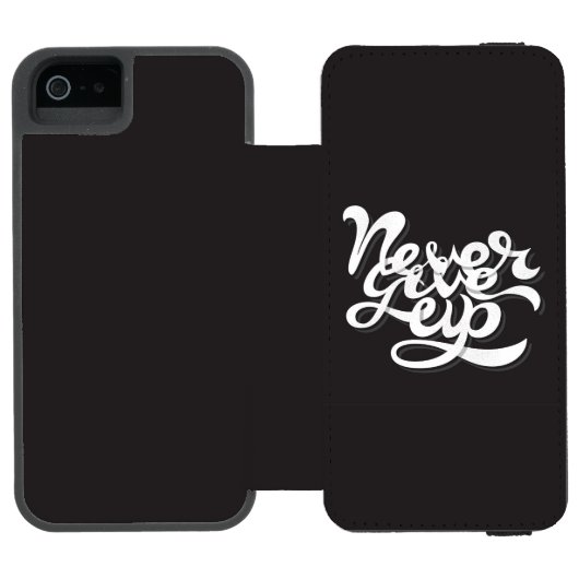 Geef nooit op 2 incipio iPhone portemonnee hoesje (Agenda Open)