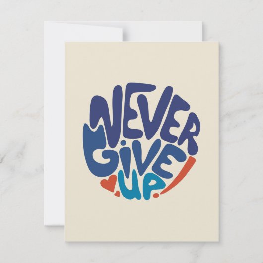 Geef nooit op - Blauw en Rode Citaat van de Dag va (Voorkant)