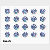 Geef nooit op - Blauw en Rode Hemdprijs Classi Ronde Sticker (Vel)
