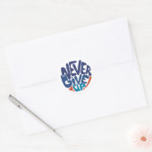 Geef nooit op - Blauw en Rode Hemdprijs Classi Ronde Sticker (Envelop)