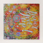 Geef nooit op  bloemig Inspirerend Trendy Legpuzzel (Horizontaal)