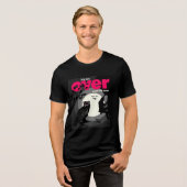 Geef nooit op - Bold Pink Motivatie Quote Tri-Blend Shirt (Voorkant volledig)