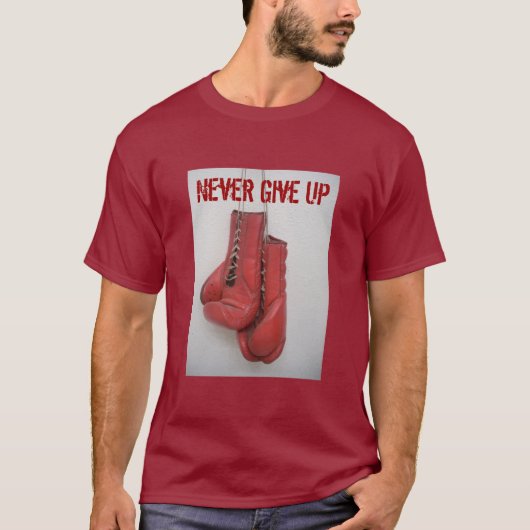 Geef nooit op, Boxing Ghandschoenen T-shirt (Voorkant)