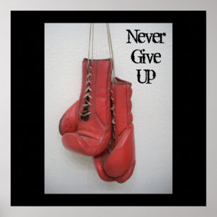 Geef nooit op - Boxing-handschoenen CANVAS Poster