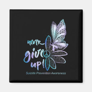 Geef nooit op Butterfly Suicide Prevention Awarene Magneet