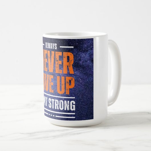 Geef nooit op: Cosmic Edition. Koffiemok (Voorkant rechts)