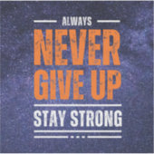 Geef nooit op: Cosmic Edition. Sticker (Voorkant)