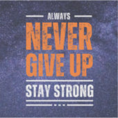 Geef nooit op: Cosmic Edition. Sticker (Voorkant)