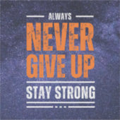 Geef nooit op: Cosmic Edition. Sticker (Voorkant)