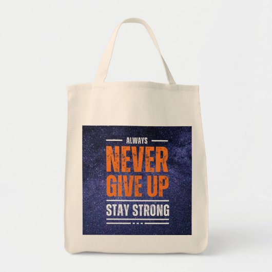 "Geef nooit op: Cosmic Edition" Tote Bag (Voorkant)