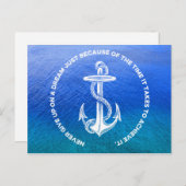 Geef nooit op Dream Blue Ocean  Anchor Briefkaart (Voorkant / Achterkant)