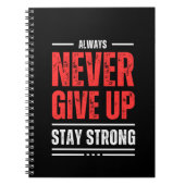 Geef nooit op en blijf Motivatie Notitieboek (Voorkant)