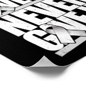 Geef nooit op en geef nooit meer Lung Cancer Bewus Poster (Hoek)