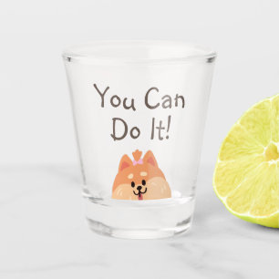 Geef nooit op en koppel nooit Puppy Shot Glas