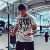 GEEF NOOIT OP, Gemotiveerde, Black&White-nevelkleu T-shirt