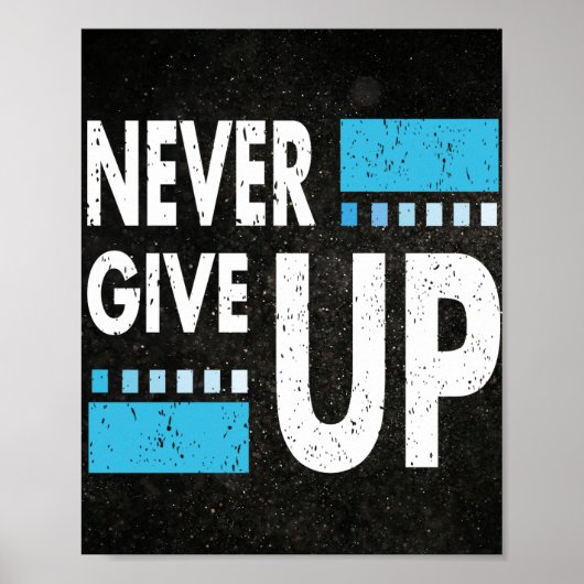 Geef nooit op: Inspirerend offerte Gift Poster (Voorkant)