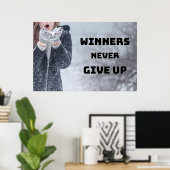 "Geef nooit op" Inspirerend Wall Art Poster (Thuiskantoor)